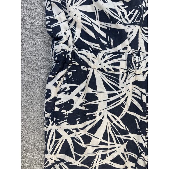 Ann Taylor Loft Strapless Jungle Fever Palm Leaf Jumpsuit Linen Blend Size 6 - Picture 4 of 10